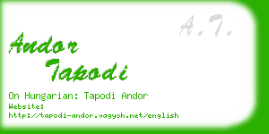 andor tapodi business card